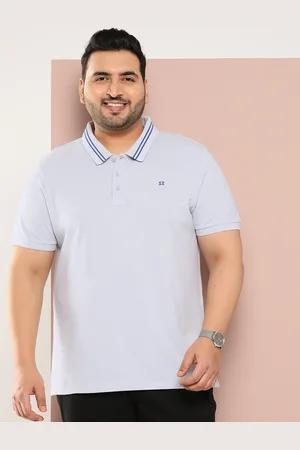 Sztori Men Plus Size Solid Polo Collar T-shirt