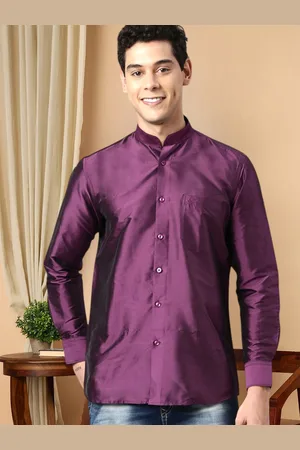 TATTVA Men Purple Relaxed Slim Fit Casual Shirt