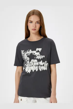 Koton Women Typography Printed Round Neck T-shirt