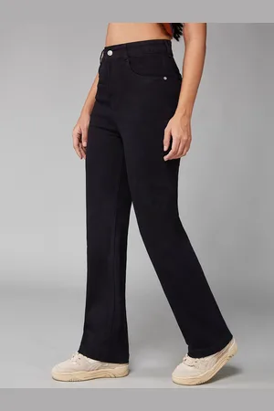 DOLCE CRUDO Women Straight Fit High-Rise Stretchable Jeans