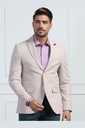 Blackberrys Self Design Notched Lapel Collar Satin Slim-Fit Single-Breasted Blazer