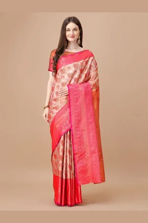 JustFashion Ethnic Motifs Woven Design Zari Kanjeevaram Saree