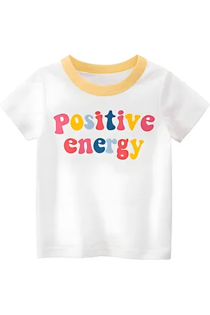 BAESD Girls Typography Printed Round Neck Cotton T-shirt