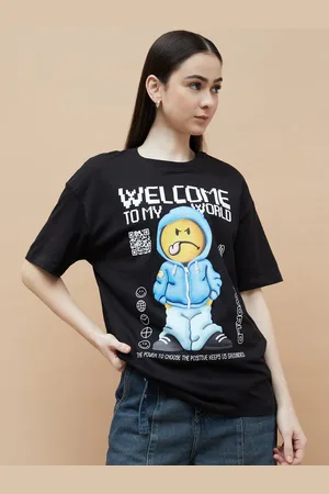 Lifestyle Women Graphic Printed Round Neck Cotton T-shirt