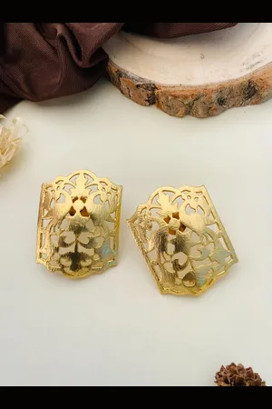 ABDESIGNS Gold-Plated Classic Brass Studs Earrings