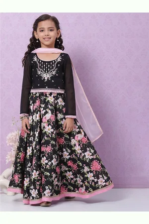 Biba Girls Embroidered Ready to Wear Lehenga & Blouse With Dupatta