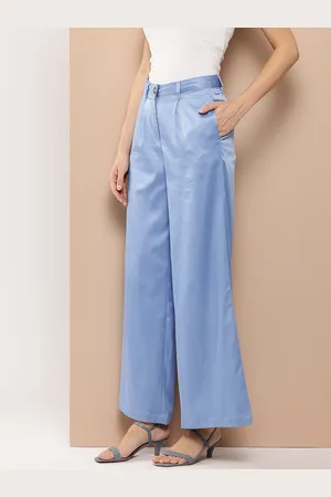 Chemistry Women Satin Finish Wide Leg Trousers