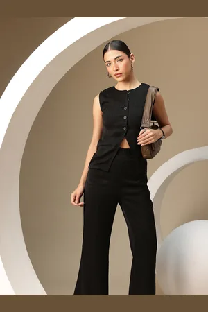 Chemistry Womens Striped Waiscoat & Trouser Co-Ord Set