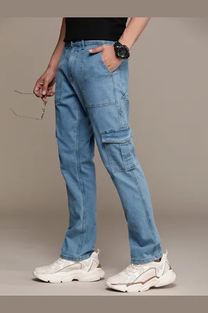 WROGN Men Light Fade Cargo Fit Stretchable Jeans