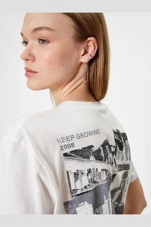 Koton Women Graphic Printed Round Neck T-shirt