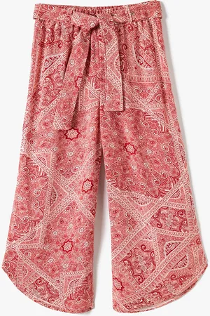 Koton Girls Floral Printed Flared Culottes Trouser