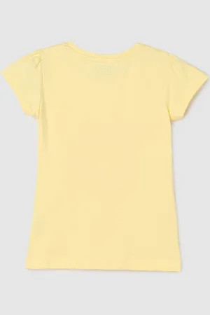Max Collection Girls Printed Round Neck Cotton T-shirt