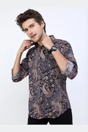 Ketch Men Lavender Slim Fit Printed Casual Shirt