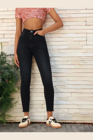 DressBerry Women Classic Edge Skinny Fit Light Fade Stretchable Frayed Jeans