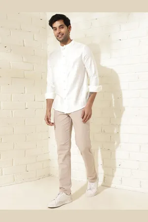 Fabindia Men Slim Fit Mandarin Collar Shirt