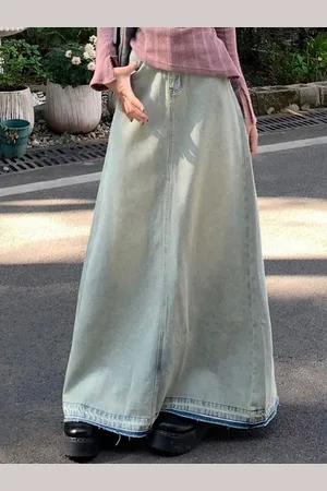 DressBerry Denim A-Line Maxi Skirt