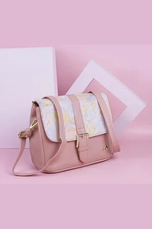 Metro Abstract Printed Structured Sling Bag With Buckle Detail