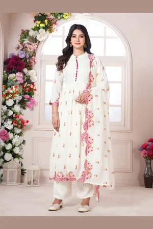 Kalini Women Ethnic Motifs Embroidered Regular Kurta with Palazzos & With Dupatta