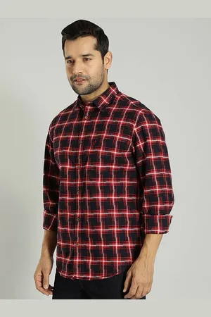 Indian Terrain Men Slim Fit Tartan Checks Opaque Checked Casual Shirt