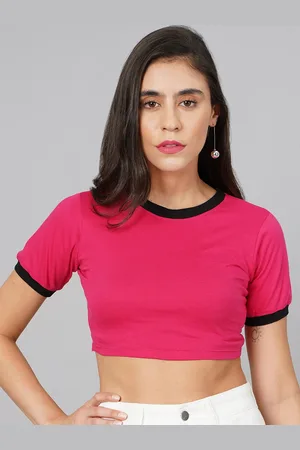 Cation Round Neck Crop Top