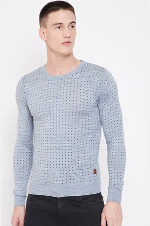 Duke Men Blue Printed Sweater