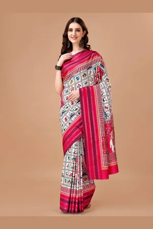 JustFashion Ethnic Motifs Printed Zari Banarasi Saree