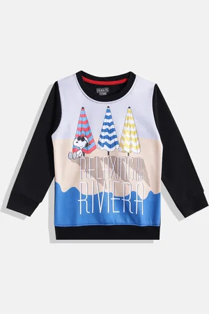 Eteenz Boys Peanuts Printed Cotton Sweatshirt