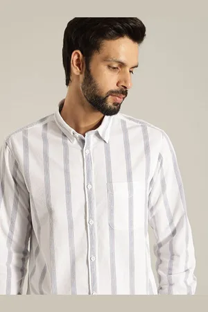 Indian Terrain Men Slim Fit Opaque Striped Casual Shirt