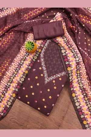 MANVAA Embellished Organza Unstitched Dress Material