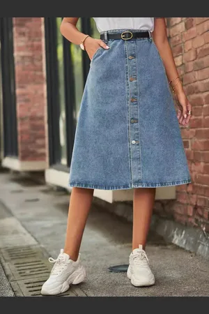 Stylecast Denim A-Line Midi Skirt