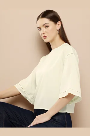 Chemistry Lace Insert Detail Flared Sleeve Top
