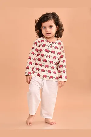LIL PITAARA Kids Printed Pure Cotton Top with Pyjamas