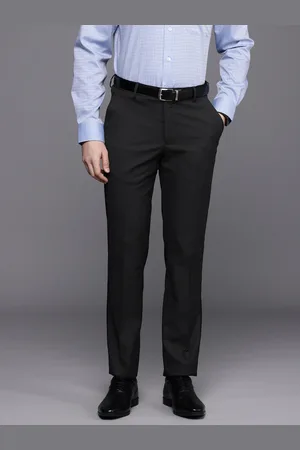 Louis Philippe Men Textured Slim Fit Formal Trousers