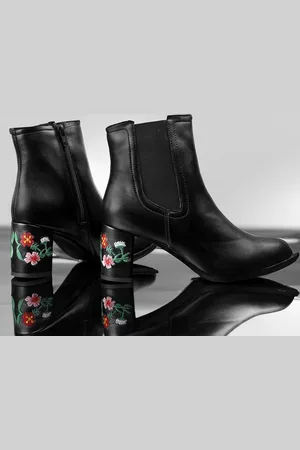 BXXY Women Faux Material Buckle and Zipper High Ankle Formal Boots
