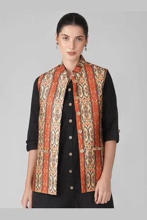 Kalini Women Floral Printed Nehru Jacket