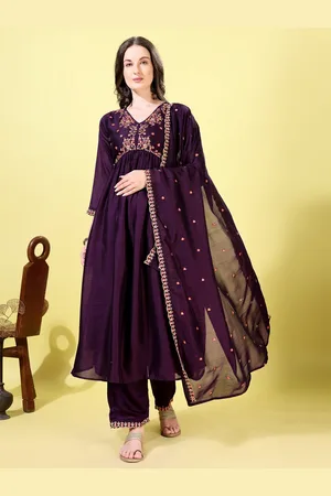 Kalini Women Ethnic Motifs Embroidered Regular Kurta with Palazzos & With Dupatta