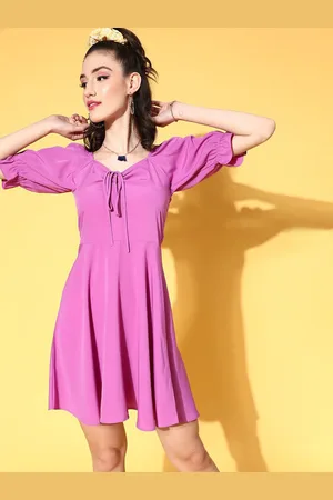 Berrylush Puff Sleeve Fit & Flare Mini Dress