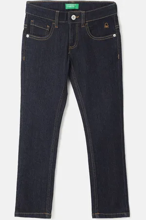 Benetton Boys Mid-Rise Clean Look Slim Fit Cotton Jeans