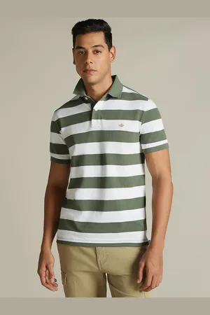 Dockers Men Striped Polo Collar Classic Fit T-Shirt