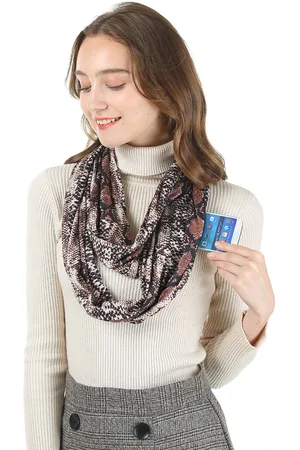JC Collection Women Black & White Printed Scarf