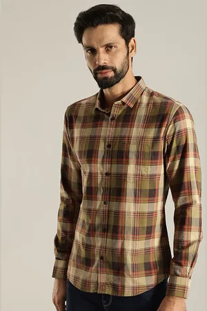 Indian Terrain Men Chiseled Skinny Fit Tartan Checks Opaque Checked Casual Shirt