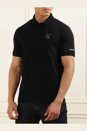 Karl Lagerfeld Men Solid Polo Collar Cotton Slim Fit T-shirt