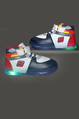 BAESD Kids Colourblocked Round Toe LED Sneakers