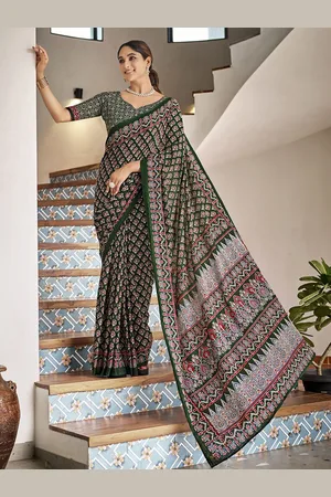 Ishin Ethnic Motifs Printed Saree With Blouse Piece