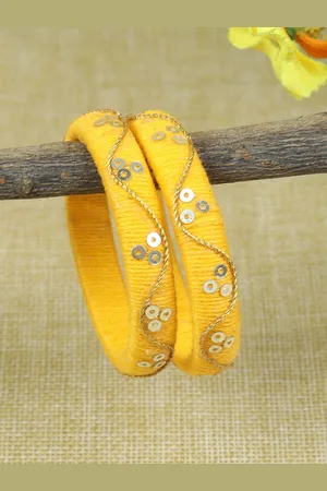 asthetika Girls Set Of 2 Thread Sequinned Bangles