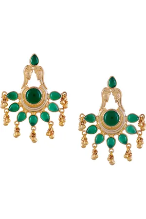 Silvermerc Designs Gold & Green Classic Drop Earrings