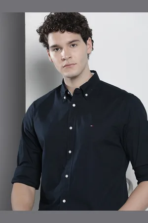 Tommy Hilfiger Button-Down Collar Full Sleeves Solid Casual Shirt