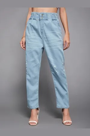Miss Chase Women Cotton High-Rise Mildly Distressed Heavy Fade Jeans