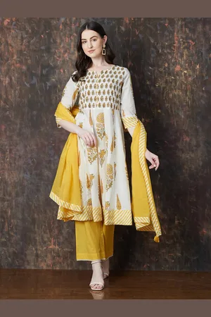 Lifestyle Women Floral Printed Regular Pure Cotton Kurta with Pyjamas & With Dupatta