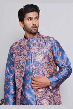 Jompers Men Printed Mandarin Collar Nehru Jackets